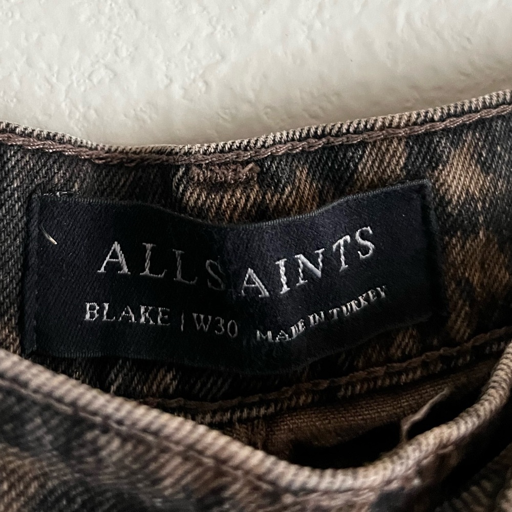 ALL SAINTS Blake High Rise Jeans in Jinx Golden Brown size 30 leopard print - Picture 6 of 7